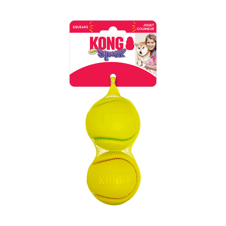 KONG Squeezz Tennis Ball Dog Toy, Kong, Medium