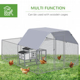 Large Chicken Run for 10-12 Birds - Walk In with Half Roof, PawHut,