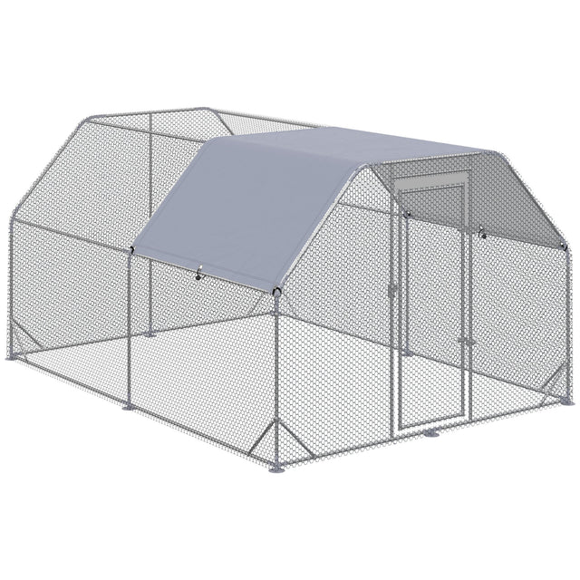 Large Chicken Run for 10-12 Birds - Walk In with Roof, PawHut,