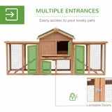 Large Hen House with Run: Nesting Box, Ramps - 204x85x93cm, PawHut,