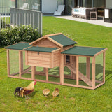 Large Hen House with Run: Nesting Box, Ramps - 204x85x93cm, PawHut,