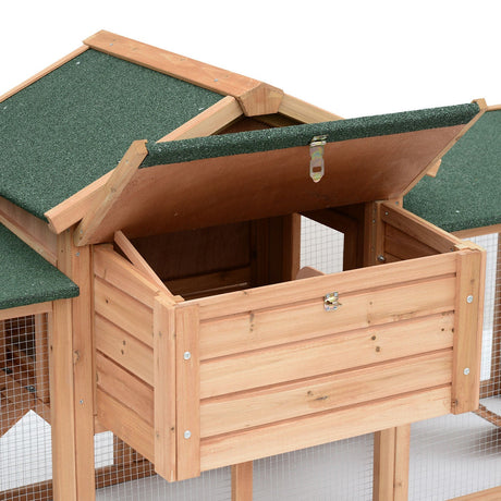 Large Hen House with Run: Nesting Box, Ramps - 204x85x93cm, PawHut,