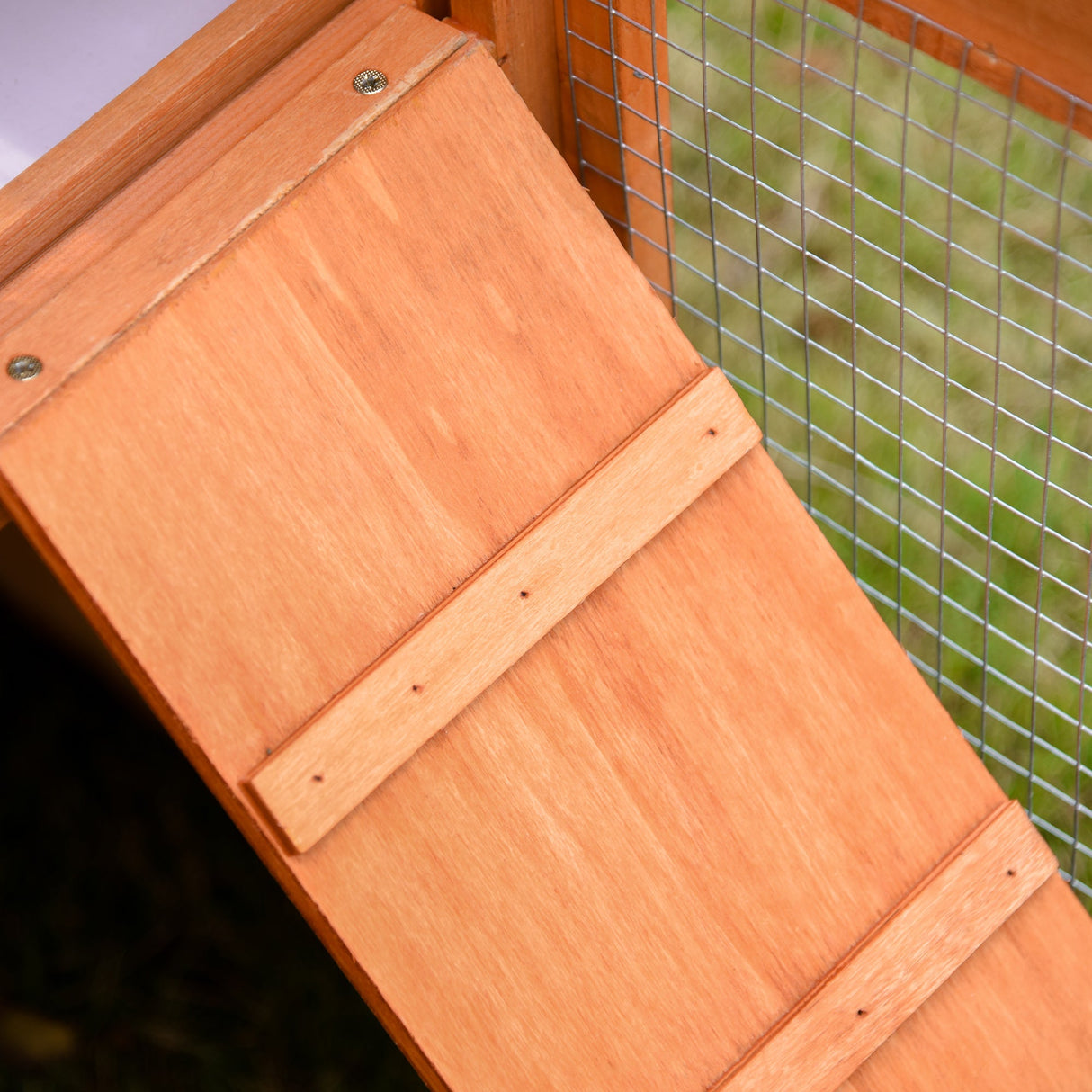 Large Rabbit Hutch Outdoor, Guinea Pig Hutch, Wooden Small Animal House, with Rabbit Run, 215 x 63 x 100 cm, PawHut,