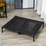 Large Raised Dog Bed, Cooling, Portable, Black, PawHut,