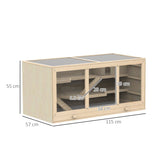 Large Wooden Hamster Cage for Small Animals, 115 x 57 cm, PawHut,