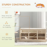 Large Wooden Hamster Cage for Small Animals, 115 x 57 cm, PawHut,