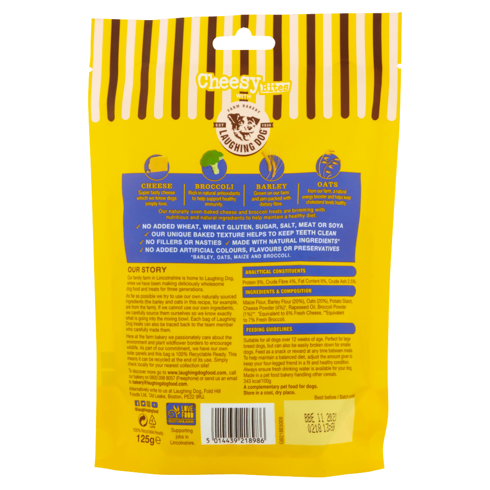 Laughing Dog Wheat Free Cheesy Bites 5 x 125g, Laughing Dog,