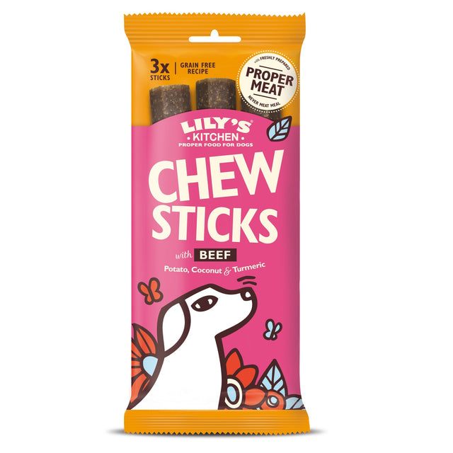 Lily's Kitchen Chew Sticks with Beef 3 Sticks 10 x 120g, Lily's Kitchen,