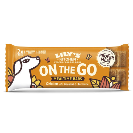 Lily's Kitchen On the Go Bar Chicken with Coconut & Turmeric 2 Pack 16 x 40g, Lily's Kitchen,