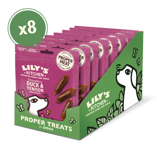 Lily's Kitchen Scrumptious Duck with Venison Sausages Dog Treats (8 x 70g), Lily's Kitchen,