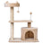 Mult Level Cat Tree for Indoor Cats with Scratching Post Bed Condo Perch, Kitten Climbing Tower, PawHut, Beige