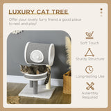 Multi-Feature Cat Tree: Bed, Tunnel & Scratching Post 48 x 48 x 73 cm - White, PawHut,