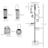 Multi-Hook Bird Feeding Station Kit with 4 Feeders, PawHut,