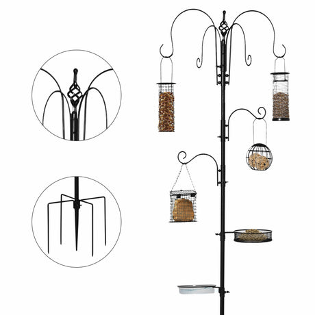 Multi-Hook Bird Feeding Station Kit with 4 Feeders, PawHut,