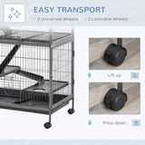 Multi-Level Small Animal Cage on Wheels with Hammocks, PawHut,