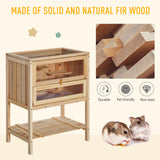 Multi-Level Wooden Hamster Cage with Storage - 60x40x80cm, PawHut,