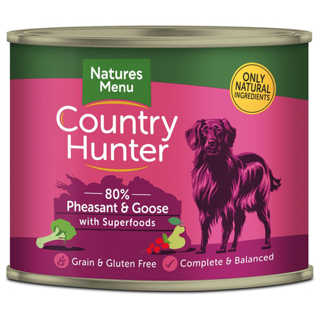 Natures Menu Country Hunter Dog Tins Pheasant & Goose 6x600g, Natures Menu,