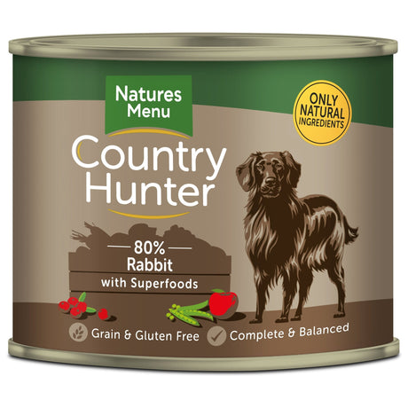 Natures Menu Country Hunter Dog Tins Rabbit with Cranberry 6x600g, Natures Menu,