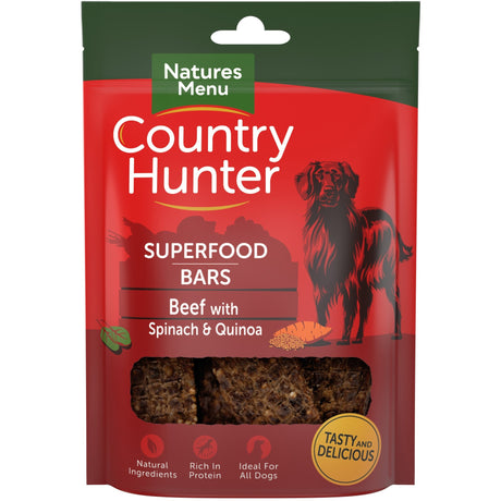Natures Menu Country Hunter Superfood Bar Beef Dog Treats 7 x 100g, Natures Menu,