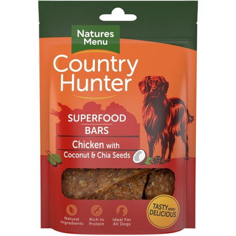 Natures Menu Country Hunter Superfood Bar Chicken Dog Treats 7 x 100g, Natures Menu,