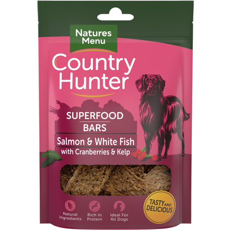 Natures Menu Country Hunter Superfood Bar Salmon & White Fish Dog Treats 7 x 100g, Natures Menu,