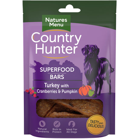 Natures Menu Country Hunter Superfood Bar Turkey Dog Treats 7 x 100g, Natures Menu,