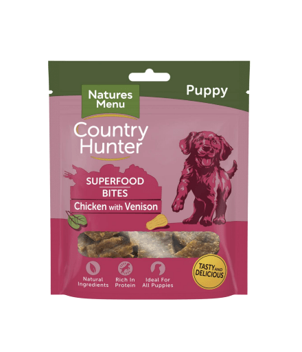 Natures Menu Country Hunter Superfood Bites Puppy Chicken with Venison 8 x 70g, Natures Menu,