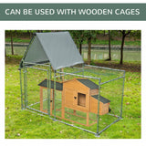 Outdoor Chicken Run for 4-6 Birds, Galvanised Metal Enclosure, PawHut,