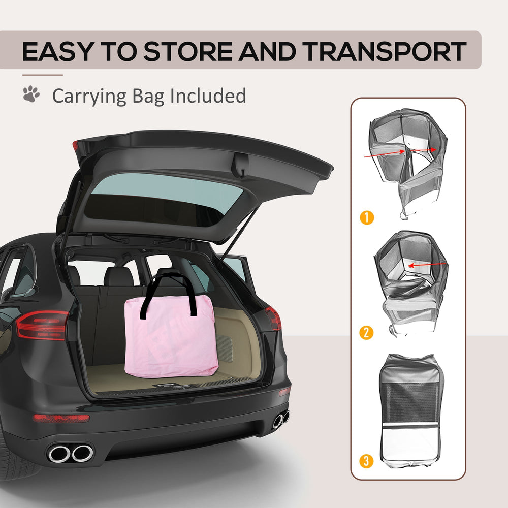 Outdoor Fabric Pet Playpen, 8-Panel Mesh for Puppy and Dog, or Small Mammals, PawHut, Blue/Black