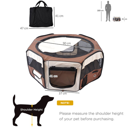 Outdoor Fabric Pet Playpen, 8-Panel Mesh for Puppy and Dog, or Small Mammals, PawHut, Blue/Black