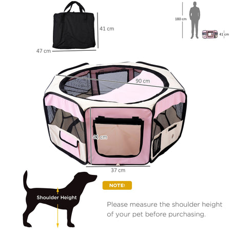 Outdoor Fabric Pet Playpen, 8-Panel Mesh for Puppy and Dog, or Small Mammals, PawHut, Blue/Black