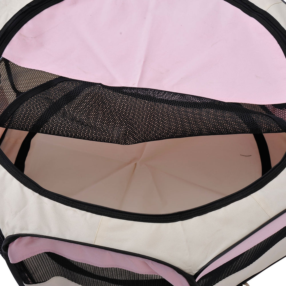 Outdoor Fabric Pet Playpen, 8-Panel Mesh for Puppy and Dog, or Small Mammals, PawHut, Blue/Black