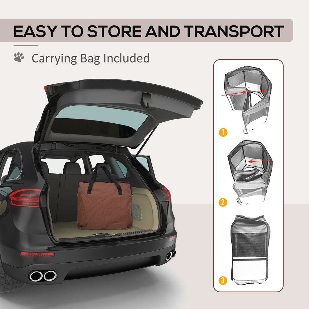 Outdoor Fabric Pet Playpen, 8-Panel Mesh for Puppy and Dog, or Small Mammals, PawHut, Blue/Black
