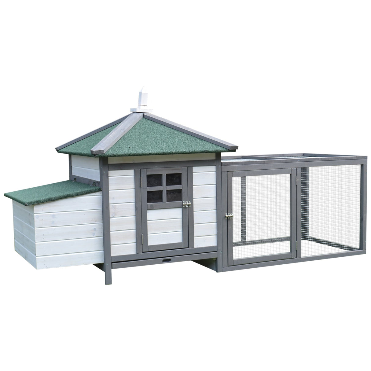 Outdoor Pine Chicken Coop with Nesting Box, PawHut, Dark Grey