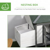 Outdoor Pine Chicken Coop with Nesting Box, PawHut, Dark Grey