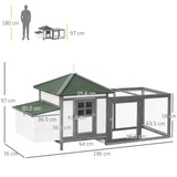 Outdoor Pine Chicken Coop with Nesting Box, PawHut, Dark Grey