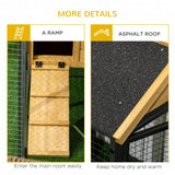Outdoor Rabbit Hutch, with Run, Removable Tray, Asphalt Roof, 120 x 55.5 x 80cm, PawHut,