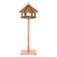 Outdoor Wooden Wild Bird Feeder Stand with Protective Roof - 130cm, PawHut,