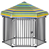 Outdoor/Indoor Durable Pet Playpen with Weather-Resistant Roof, PawHut,