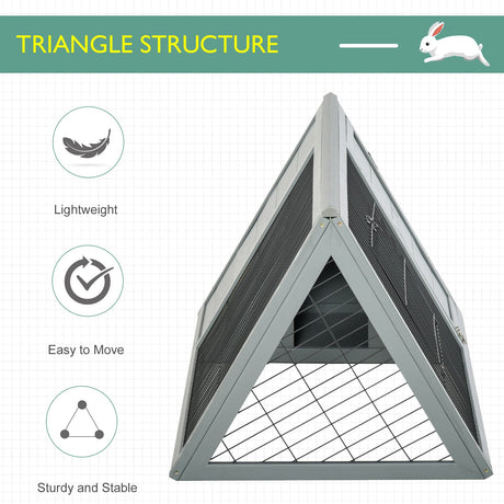 Outside Triangle Shaped Wooden Protective Pet House w/ Ventilating Wire, Grey, PawHut,