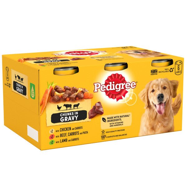 Pedigree Country Casseroles in Gravy Tins Chunks in Gravy 4x (6x400g), Pedigree,