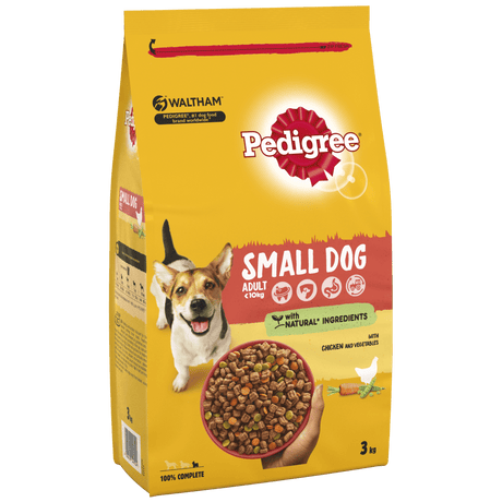 Pedigree Dry Complete Adult Small Dog Chicken and Vegetables 3x3kg, Pedigree,