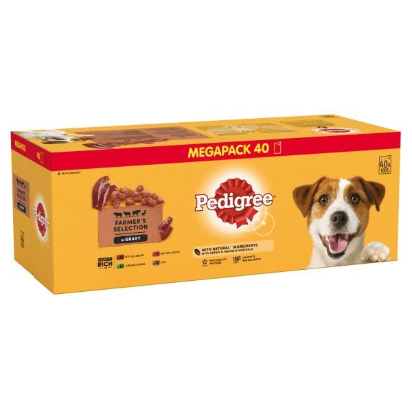 Pedigree Farmer's Selection Adult in Gravy Pouches Mega Pack 40 x 100g, Pedigree,