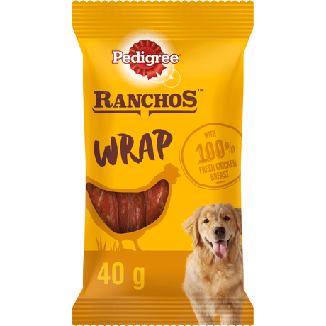 Pedigree Ranchos Wrap with Chicken Dog Treat 12 x 40g, Pedigree,