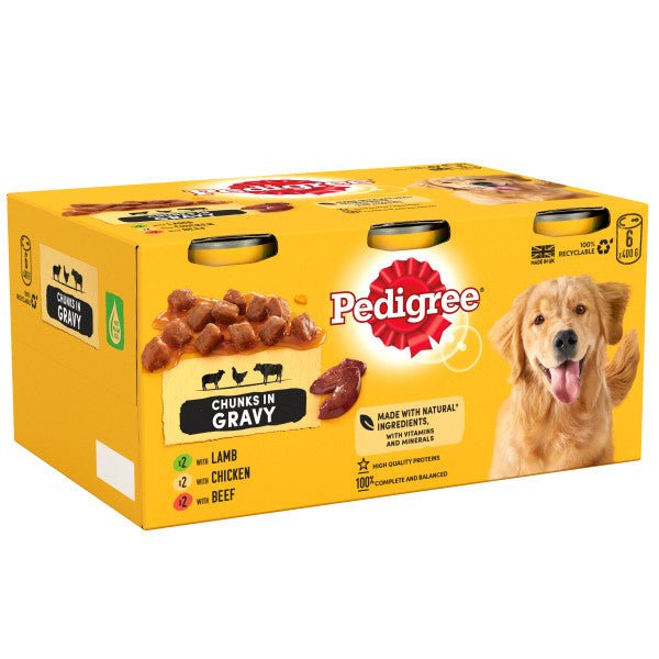 Pedigree Tins Chunks in Gravy Mixed 4x6x400g, Pedigree,