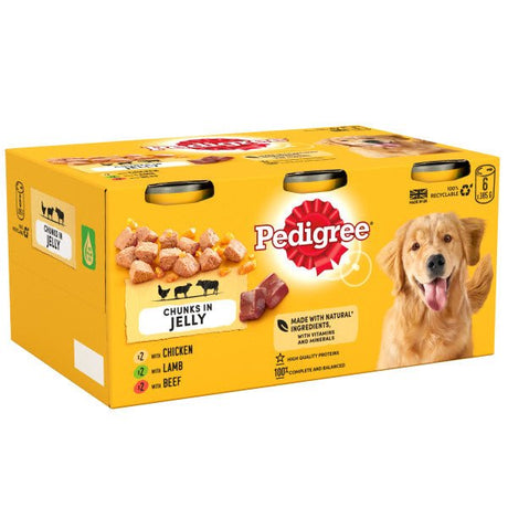 Pedigree Tins Mixed Chunks in Jelly 4x (6x385g), Pedigree,