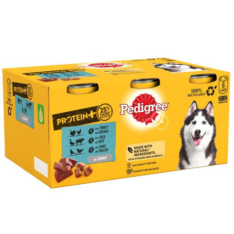 Pedigree Tins Protein Plus Mixed Selection in Loaf 4x (6x400g), Pedigree,