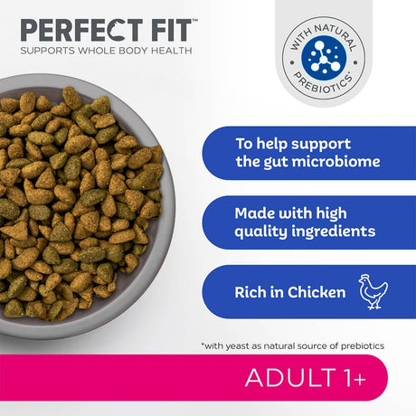 Perfect Fit Adult Dry Cat Food with Chicken, Perfect Fit, 4x750g