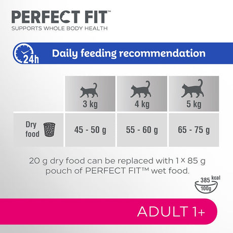 Perfect Fit Adult Dry Cat Food with Chicken, Perfect Fit, 4x750g