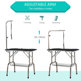 Pet Foldable Grooming Table w/ Adjustable Arm Non-Slip Tabletop Leash, PawHut,